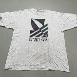 Vintage 90s Adidas Trefoil Mens XL Shirt White Soccer USA Made Single Stitch - Picture 1 of 10