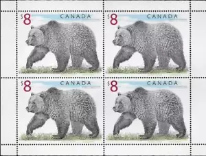 TOP582 - CANADA 1997 GRIZZLY BEAR PHILATELIC PANE LITHO PRINTING SC1694 MNH - Picture 1 of 1