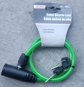 Cable Bicycle Lock 21 inch 2 keys Tool Bench Hardware: Choose color - Picture 1 of 6