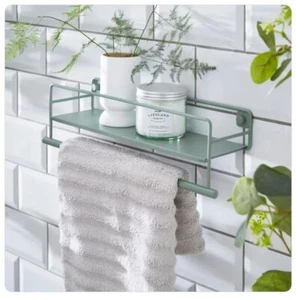 New Towel Rail With Shelf –Sage Green -A Beautiful And trendy Design Style -D01. - Picture 1 of 3