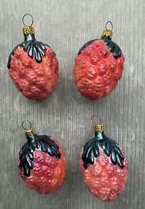 Vintage CHRISTOPHER RADKO collezione frutta vetro lampone ornamento LOTTO/4 - Foto 1 di 17