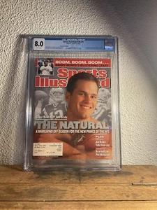 Tom Brady Sports Illustrated April 15, 2002,  first cover, CGC 8.0  Patriots - Picture 1 of 1