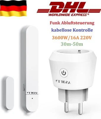 ASOFTY Funk Abluftsteuerung Fensterkontaktschalter Dunstabzugshaube Fenstersensor Kamin