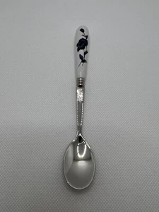 1~StainlessSteel 18-10 MiniSpoon Coffee Dessert Spoon Ceramic Handle Flowers - Picture 1 of 6