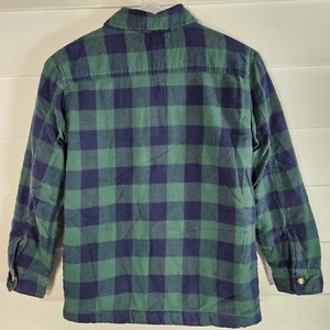 Tommy Bahama Flannel Jacket / Shacket Boys XL Size 14 Sherpa Lined Green Plaid - Picture 1 of 5
