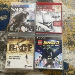 PS3 Games Lot Batman Lego 3, Gotham City, Rage, Watch Dogs, TESTED - Picture 1 of 7