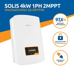 Solis Wechselrichter 4kW S6 2 MPPT 1 Phase mit DC Schalter *AUSVERKAUF* - Bild 1 von 3