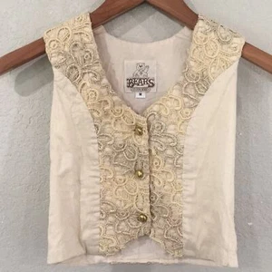 Bears Custom Wares Girls Sz M 7/8 VINTAGE Crochet Lace Button Vest - Picture 1 of 12