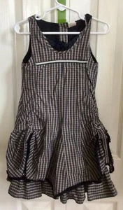 JOTTUM sz 4 dress or jumper of gray/white stripes. CUTE! Gussets in skirt.  - Picture 1 of 5