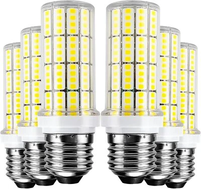 E26 LED Corn Light Bulb 200w Equivalent 2500 Lumen 5000K White 20W Pack of 6 - Image 1 of 4