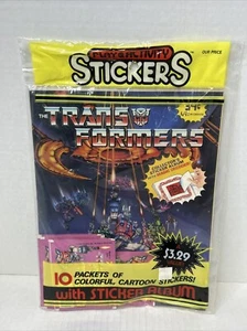 1986 Panini Transformers Sticker Album with 10 Sticker Packs New Sealed Vtg Z5 - Picture 1 of 2