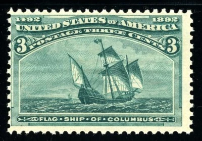 USAstamps Unused FVF US 1893 Columbian Expo Flagship Scott 232 OG MNH SCV $98 - Image 1 of 2