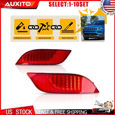 Fit 2017-2023 Jeep Compass Rear Left Right Bumper Reflector Marker Light 2-20X - Image 1 of 4