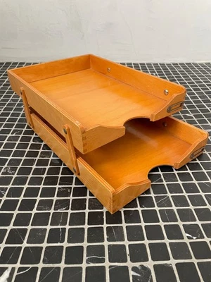 Bauhaus 30er Ablage Schreibtisch Dokumentenablage Din-a 4 Briefablage 2-stufig - Bild 1 von 4