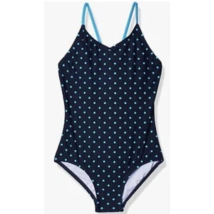 Kanu Surf Chloe One Piece Girls Polka Dot Swimsuit Criss Cross Back Swim Suit 14 - Picture 1 of 8