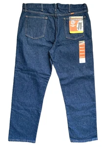 JEANS DA LAVORO uomo RUSTLER blu scuro 40x30 robusto resistente 100% cotone denim nuovo con etichetta - Foto 1 di 10