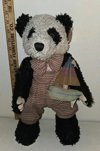 Dan Dee Collector’s Choice Teddy Bear Panda Plush 100th Anniversary Boat Jointed - Picture 1 of 5