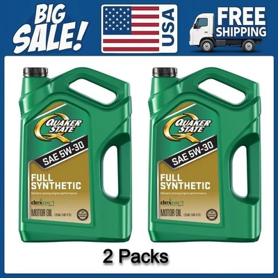 Aceite de motor Quaker State totalmente sintético 5W-30, 5 cuartos de galón, 2 paquetes Foto 1 de 4