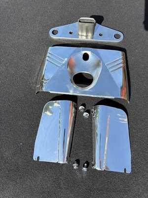 Harley Davidson Hydra Glide Panhead Fork Headlight Cover Set Stainless FL 49-59 - Image 1 of 4