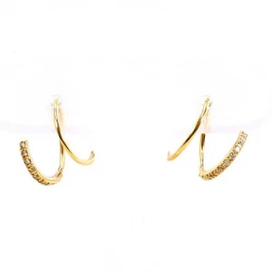 Jewelry 10K Yellow gold Pierced earring Diamond About0.8g Free shipping Used - Picture 1 of 4