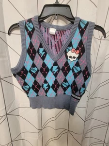 Monster High Alumni Sweater Vest Junior Size SMALL Frankie Stein Knit Cosplay - Picture 1 of 4