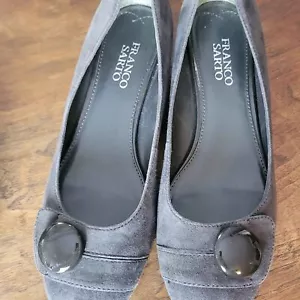 Women's Size 8 Franco Sarto Gray Suede 1" Heel Shoes Dressy Casual - Picture 1 of 7