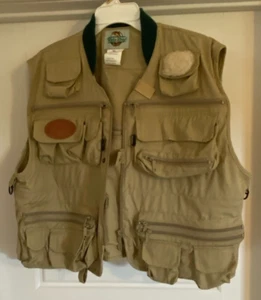 White River Fly Fishing Vest Adult Size Beige Khaki Pockets - Size XL - Picture 1 of 4