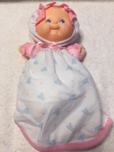 Vintage 1992 Fisher Price Puffalump KIDS Newborn Baby Doll Bunting Nightgown 13" - Picture 1 of 4
