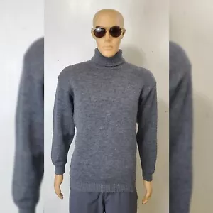 MAGLIONE LANA PERUVIANO STILE UOMO COLLO TARTARUGA GRIGIO TAGLIA M - Foto 1 di 8