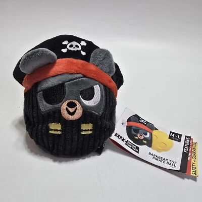 New BarkBox Super Chewer Pirate BarkBear Dog Toy M/L Peanut Butter Scent Ball - Image 1 of 4