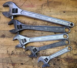 Diamond & Craftsman Adjustable Wrenches [Lot of 5] 15", 12", 10", 8" & 6" USA