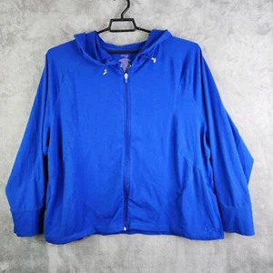 Womens Blue Danskin Now Hooded Sweatshirt Long Sleeve Full Zip Size 5X (30-32) - Picture 1 of 9