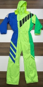 VTG 80s Obermeyer Mens M Green Rocket Ski Suit Snowsuit One Piece Bib Gore Tex Z - Picture 1 of 24