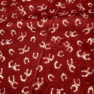 Michael Miller SMP0290 Horseshoe Red Western Fabric VELVET 1 yard x 31" W - Picture 1 of 10