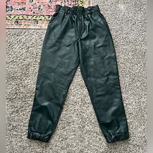 Abercrombie Faux Leather Joggers Green Women’s Size Large