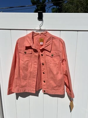 Chaqueta estilo vaquero manga 3/4 Ruby RD para mujer talla 12 coral nueva con etiquetas Foto 1 de 4