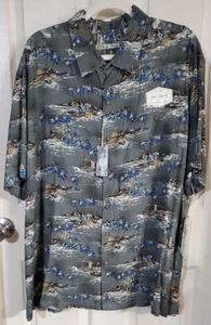 Batik Bay Vintage Hawaiian Button Up Short Sleeve Shirt Sz XXL Palm Trees Island - Picture 1 of 15