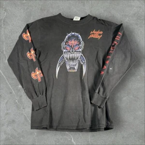 Camisa De Colección Judas Priest Para Hombres Grande Negra Jugulador Manga Larga Banda de Metal Años 90 - Imagen 1 de 10