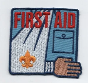 Parche de actividad de "primeros auxilios" Cub Scouting, respaldo "Scout Stuff", ¡como nuevo! - Imagen 1 de 1