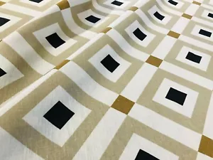KRAVET / JONATHAN ADLER SAFARI "VIONNET" TESSUTO GEOMETRICO STAMPA LINO DIAMANTE - Foto 1 di 7