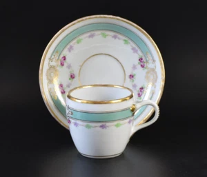Gotha Biedermeier Porzellan Tasse F. E. Henneberg & Co. türkis handgemalt 19 Jh. - Bild 1 von 14