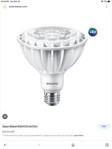 PHILIPS 33W PAR 38 LED/DEL BRIGHT WHITE LIGHT 3000 LUMINOSIT’E - Picture 1 of 2