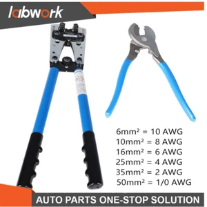 Labwork Crimping Tool For 6-50mm² Battery Wire Cable Lug Crimper Tool AWG 10-0 - Picture 1 of 13