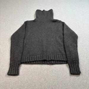 J Crew Sweater Women S Gray Merino Wool Blend Crop Turtleneck Heritage Academia - Picture 1 of 9