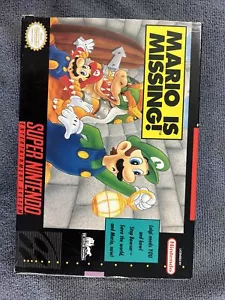 Mario is Missing (Super Nintendo SNES 1993) w/ Box No Manual - Picture 1 of 9