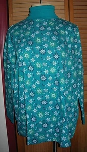 2X (26W 28W) Woman Within Long Sleeve Turtleneck Jade Snowflake - Picture 1 of 4