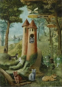 REMEDIOS VARO Art Poster or Rolled Canvas Print "Cat's Paradise" Cats Playing - Picture 1 of 1