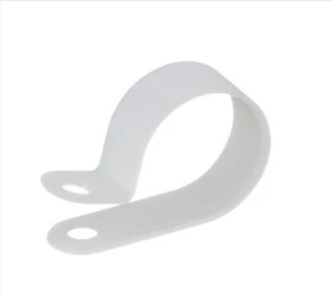 x25 HD PANDUIT 1-1/4" LOOP CABLE CLAMP 1/2 W #10 HOLE ROUND WHITE NYLON P-CLIP - Picture 1 of 7