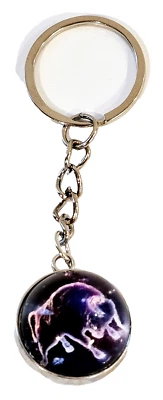 Taurus Keychain Glow in the Dark Zodiac Sign Bull Key Ring Astrology Accessory - Image 1 of 4