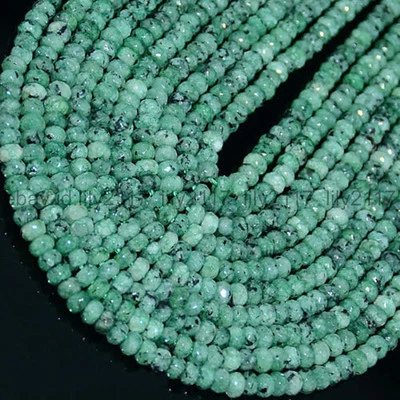Hermosas cuentas sueltas de piedras preciosas rondelle de zoisita verde facetadas de 2x4 mm 15 pulgadas Foto 1 de 4